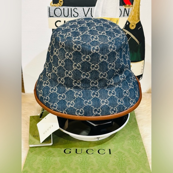 Gucci Accessories - 💎 NWT GUCCI GG Denim Bucket Hat Size M- 58